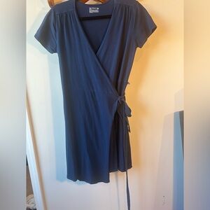 Pact Navy Wrap Dress